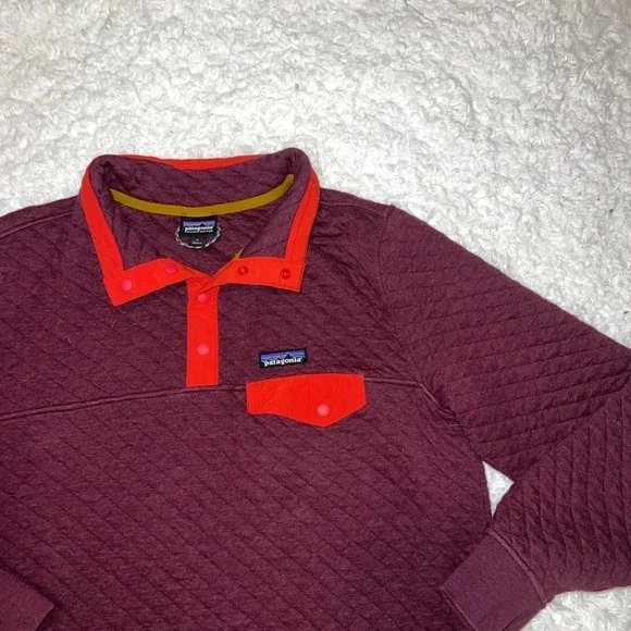 Patagonia Quilted Snap T Button Size Womens Large Red - Picture 1 of 4